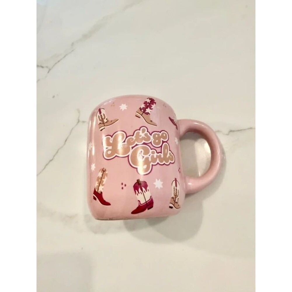 Pink cowboy boots mug